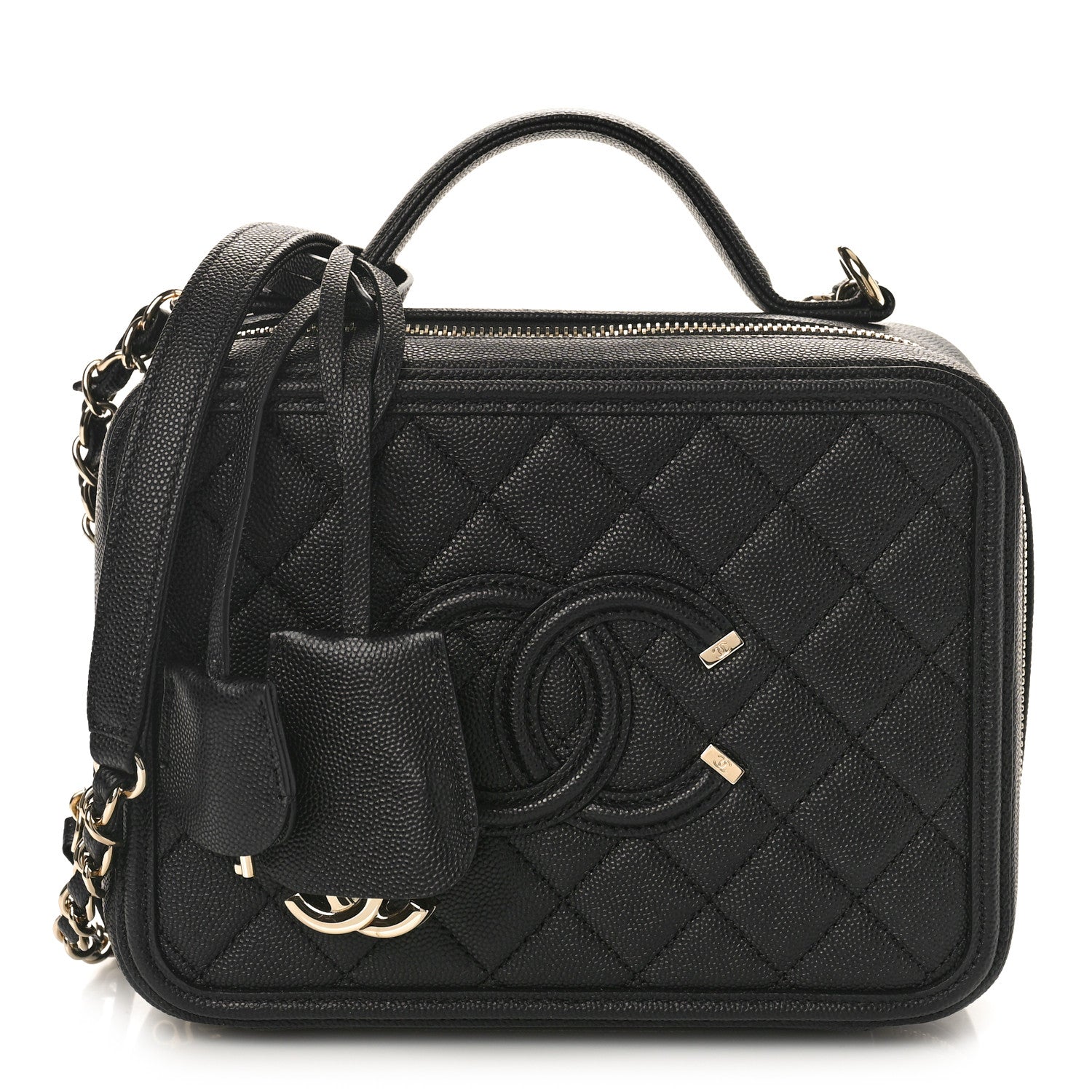 Chanel Caviar Quilted Medium CC Filigree Vanity Case Black 1 of 10