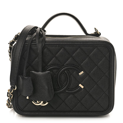 Chanel Caviar Quilted Medium CC Filigree Vanity Case Black 1 of 10