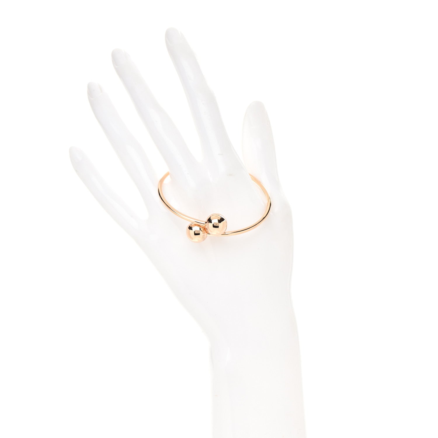 Tiffany 18K Rose Gold 11mm HardWear Ball Bypass Bracelet 2 of 5