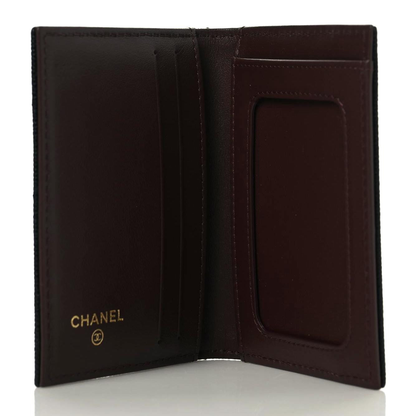 Caviar Quilted Card Holder Wallet Black