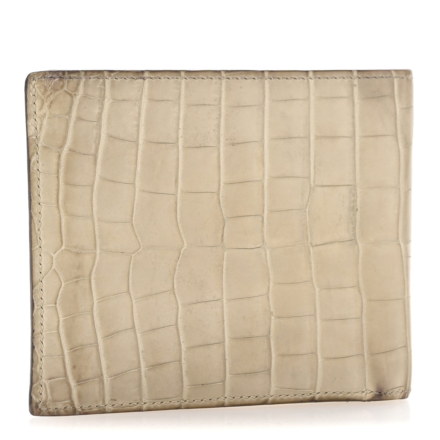 Shiny Alligator MC2 Copernic Compact Wallet Gris Tourterelle