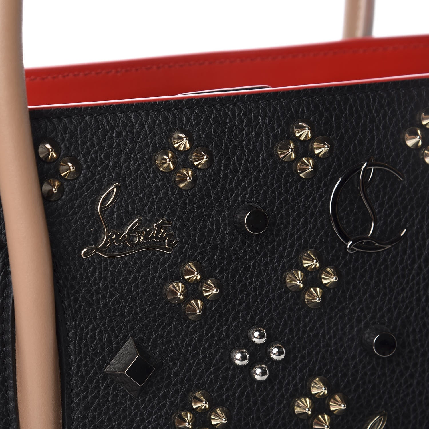 Christian Louboutin Calfskin Spikes Loubinthesky Medium Paloma Black Multimetal 7 of 9