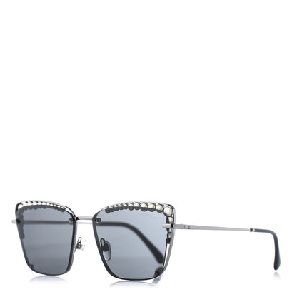 Chanel Square Frame Pearl Sunglasses 4235-H Dark Grey 1 of 8