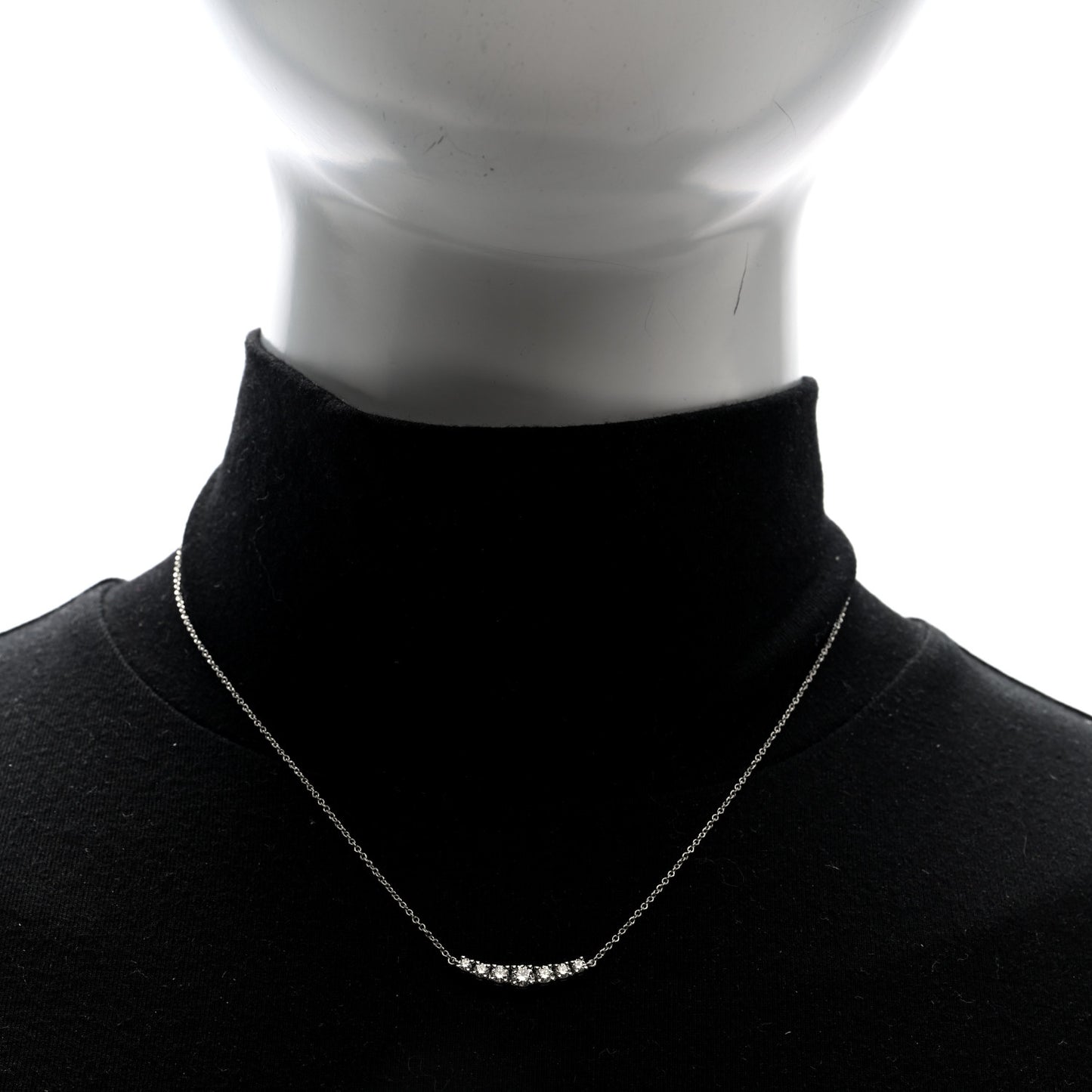 Platinum Diamond .37ctw Graduated Pendant Necklace