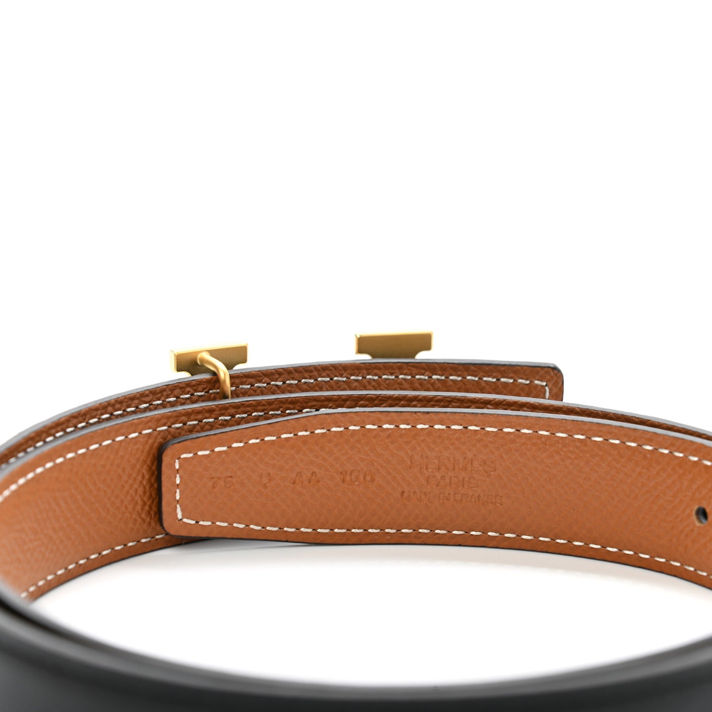 Swift Epsom 24mm Mini H Belt 75 Black Gold