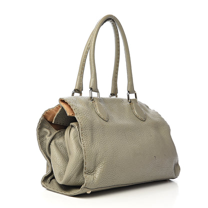 Fendi Calfskin Romano Selleria Tote Grey 2 of 13