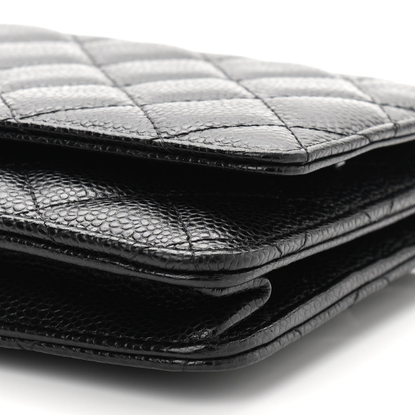 Caviar Quilted Wallet On Chain WOC Black