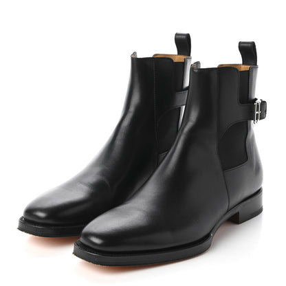 Hermes Calfskin Mens Berny Low Boots 42 Black 3 of 8