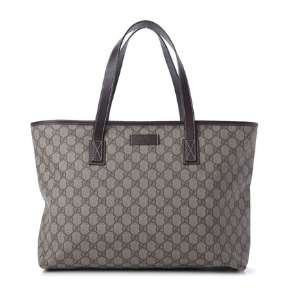 Gucci GG Supreme Monogram Medium Zippered Shopping Tote Dark Brown 1 of 9