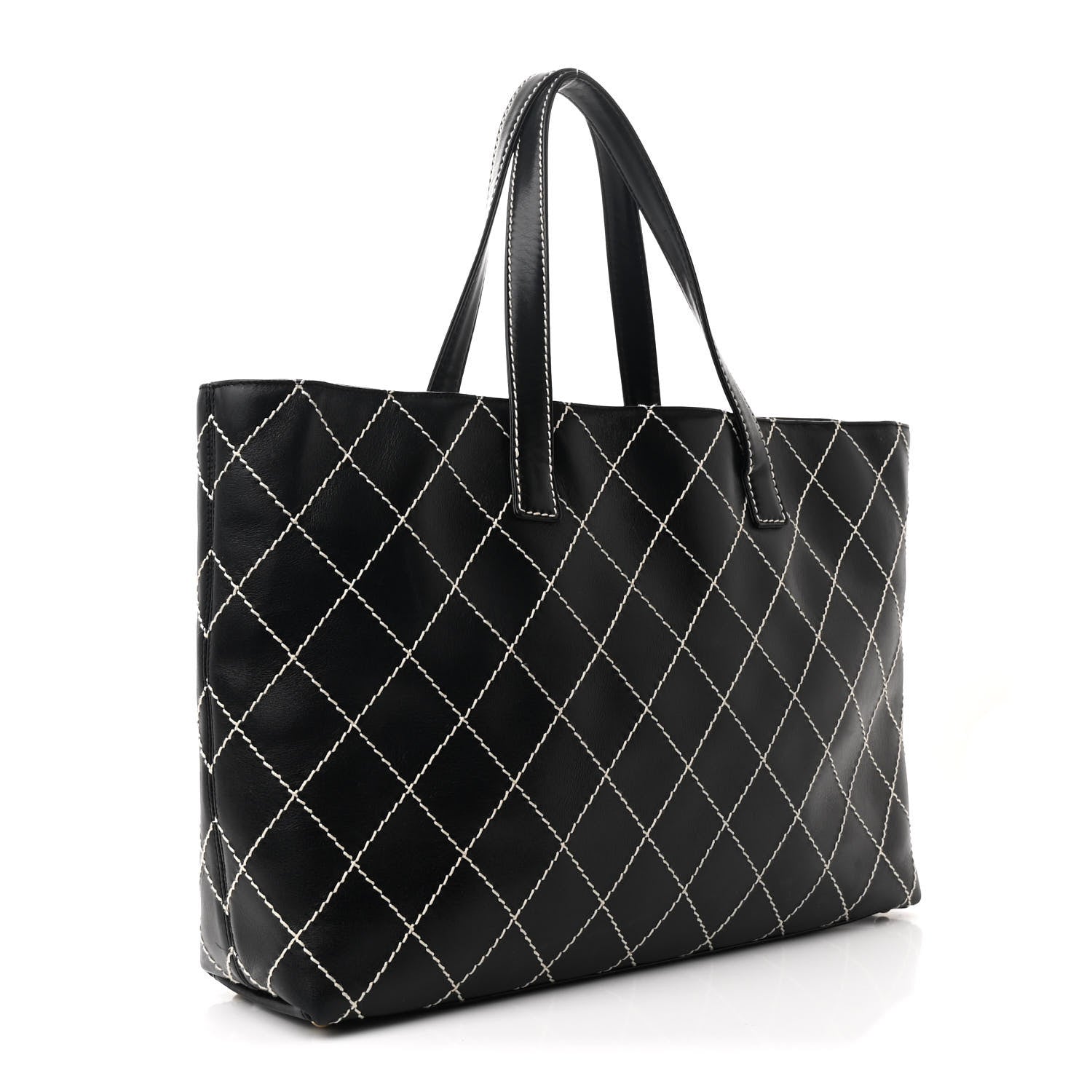 Chanel Calfskin Wild Stitch Large Tote Black 3 of 11