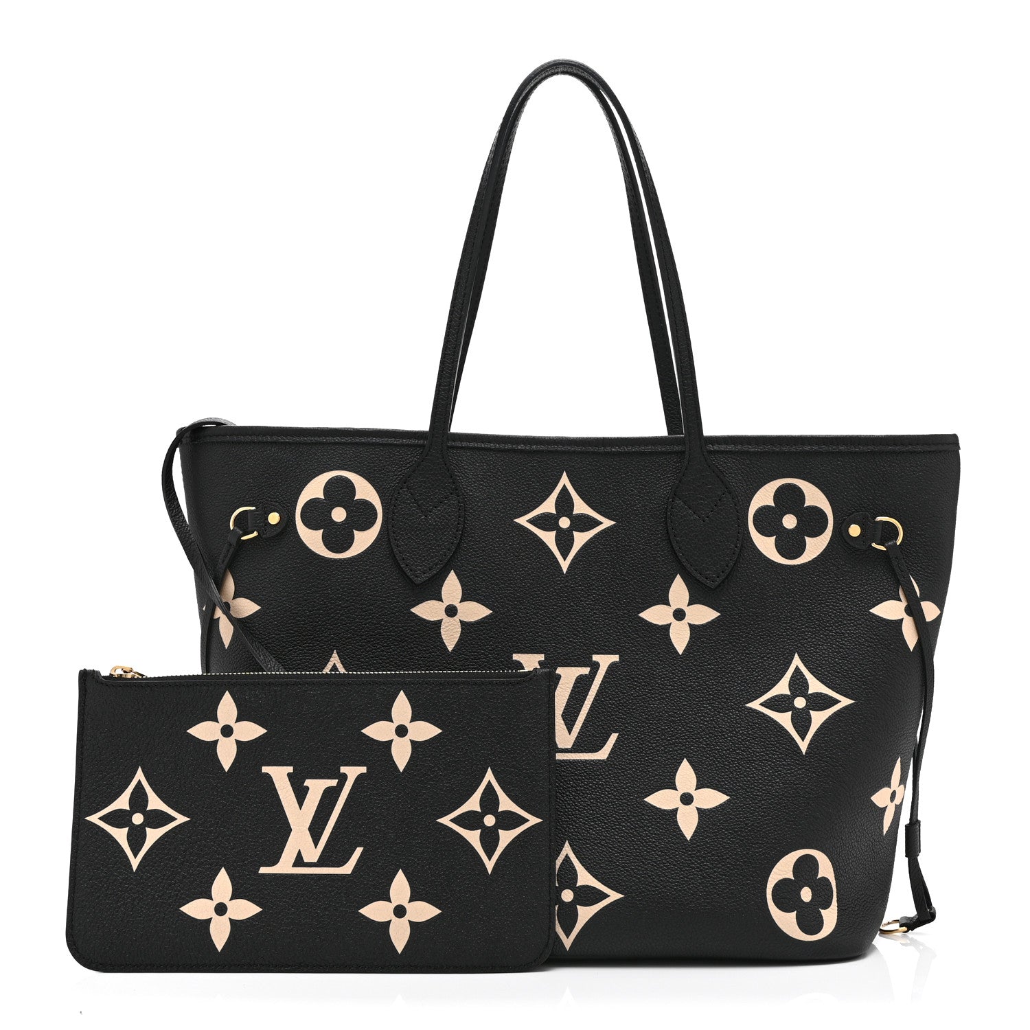 Louis Vuitton Empreinte Monogram Giant Neverfull MM Black Beige 3 of 10