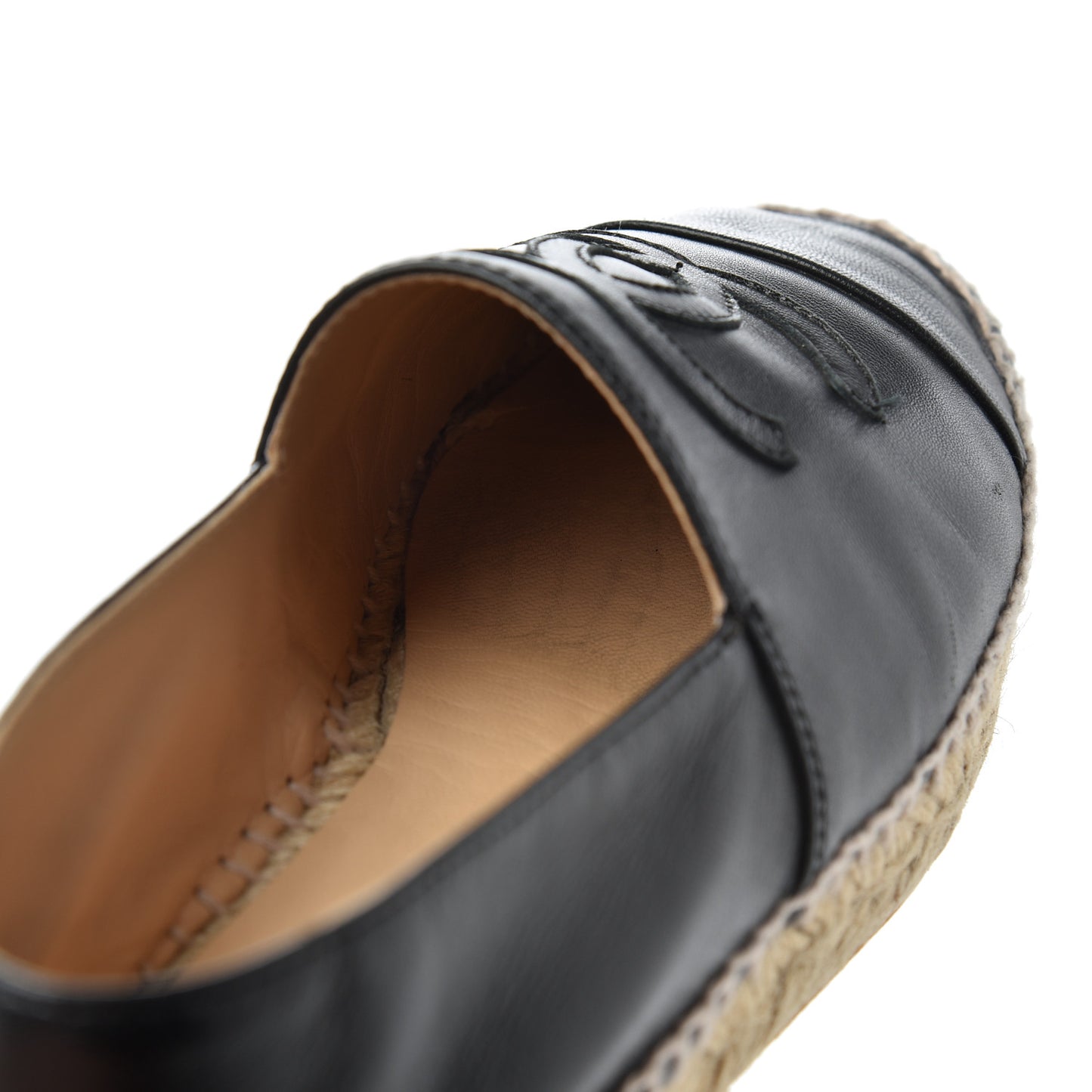 Lambskin CC Espadrilles 37 Black