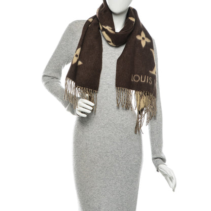 Louis Vuitton Cashmere Monogram Reykjavik Scarf Brown 2 of 6