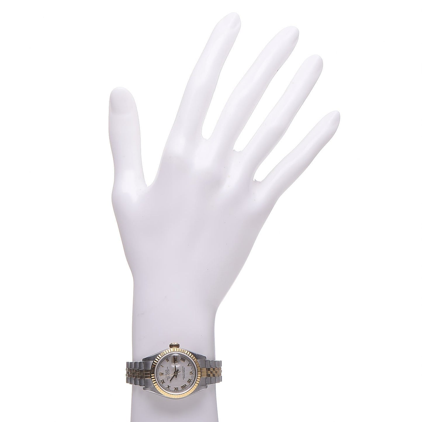 Stainless Steel 18K Yellow Gold 26mm Oyster Perpetual Datejust Watch White Roman 79173