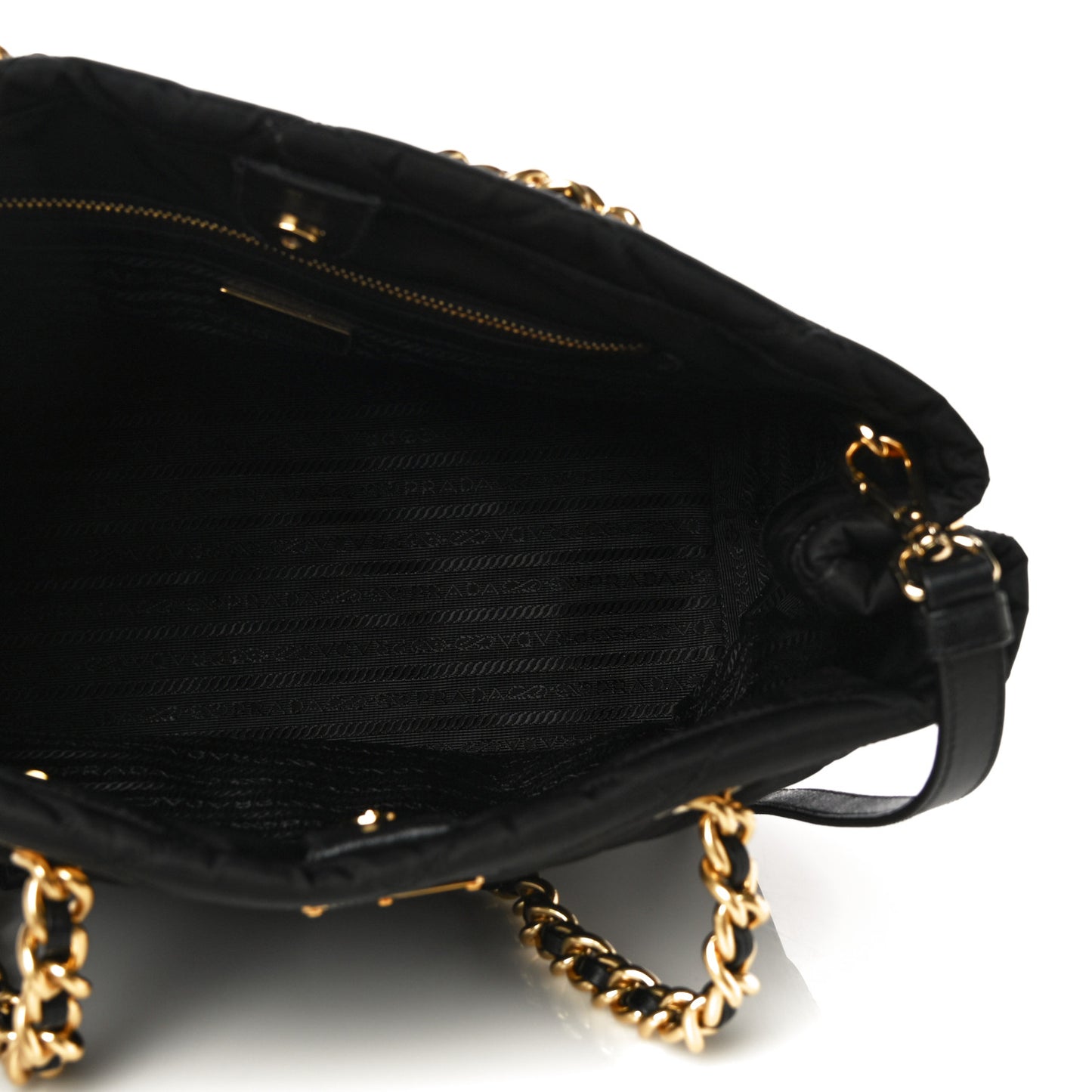 Tessuto Nylon Quilted Shopping Tote Black