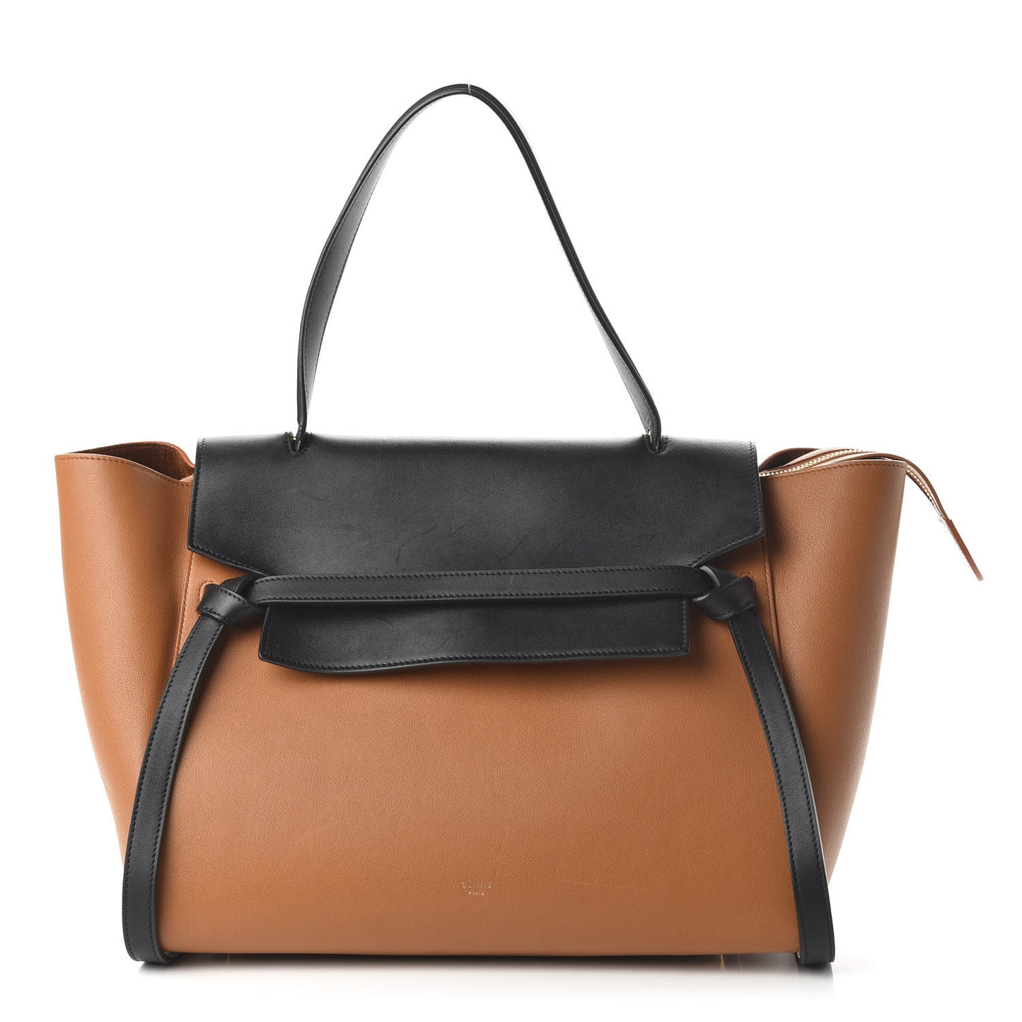 Smooth Calfskin Small Bi-Color Belt Bag Tan