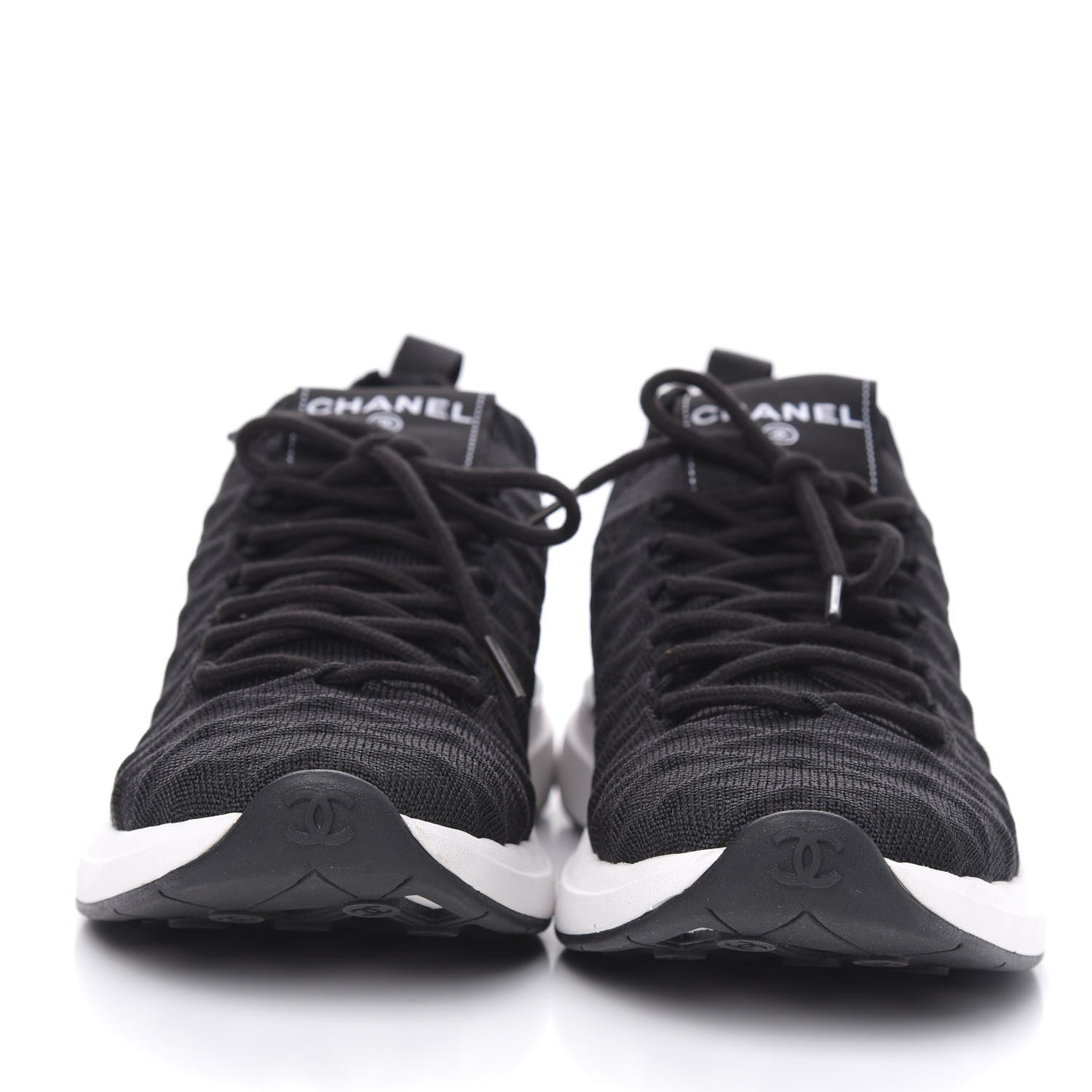 Chanel Fabric Logo Sneakers 38 Black 2 of 7