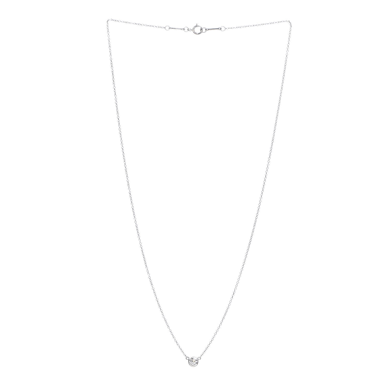 Tiffany Platinum Diamond .20ct Elsa Peretti Diamonds by the Yard Pendant Necklace 3 of 6