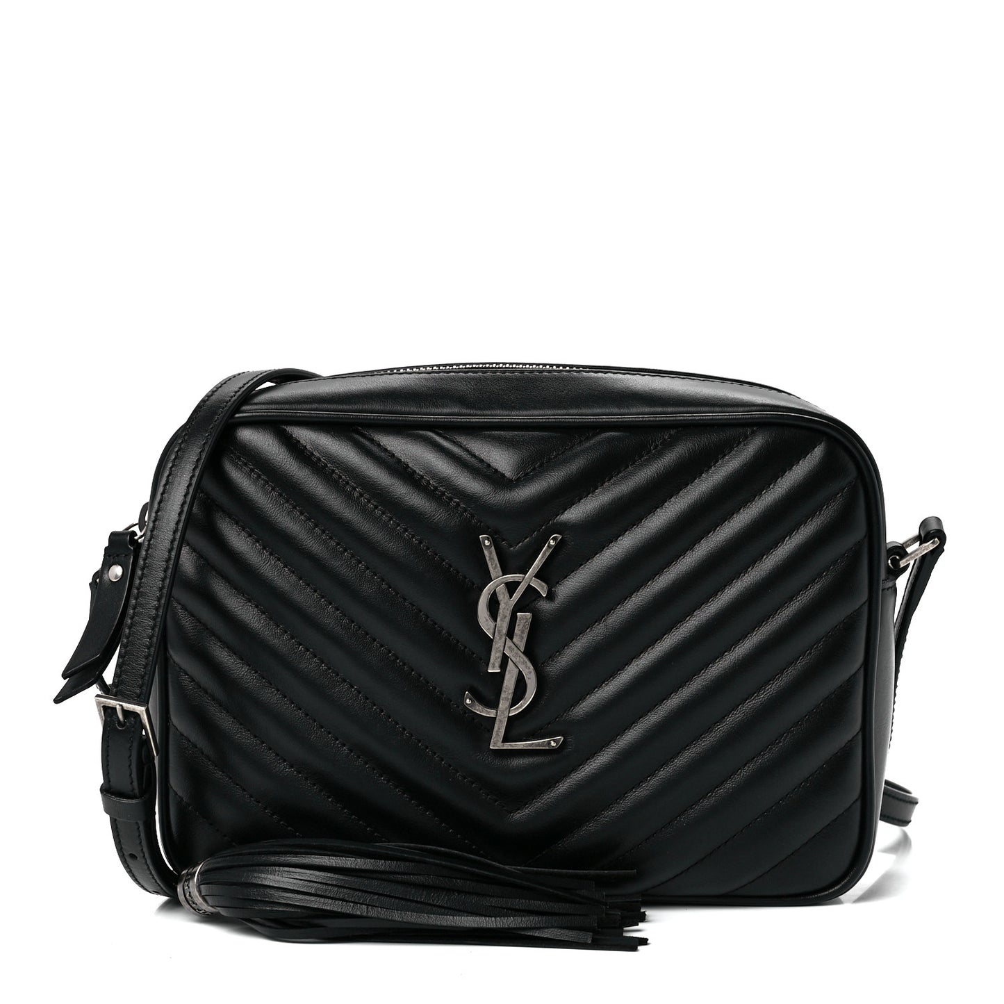 Calfskin Matelasse Monogram Lou Camera Bag Black