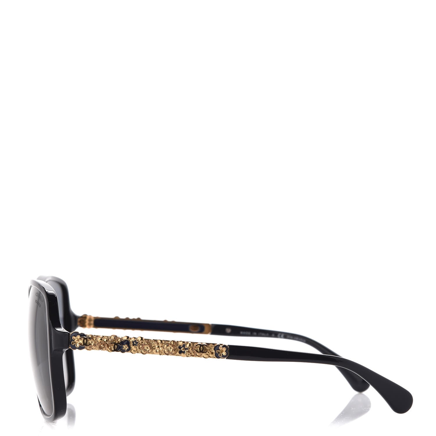 Chanel Acetate Polarized Bijou Square Sunglasses 5355 Black 2 of 9