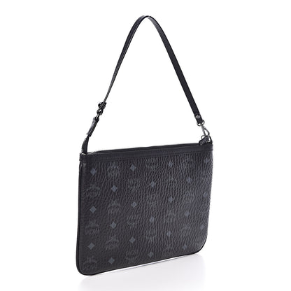 MCM Visetos Liz Shopper Tote Pouch Black 3 of 6