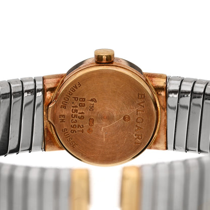 Bulgari Stainless Steel 18K Yellow Gold 19mm Tubogas Quartz Watch Black 4 of 4