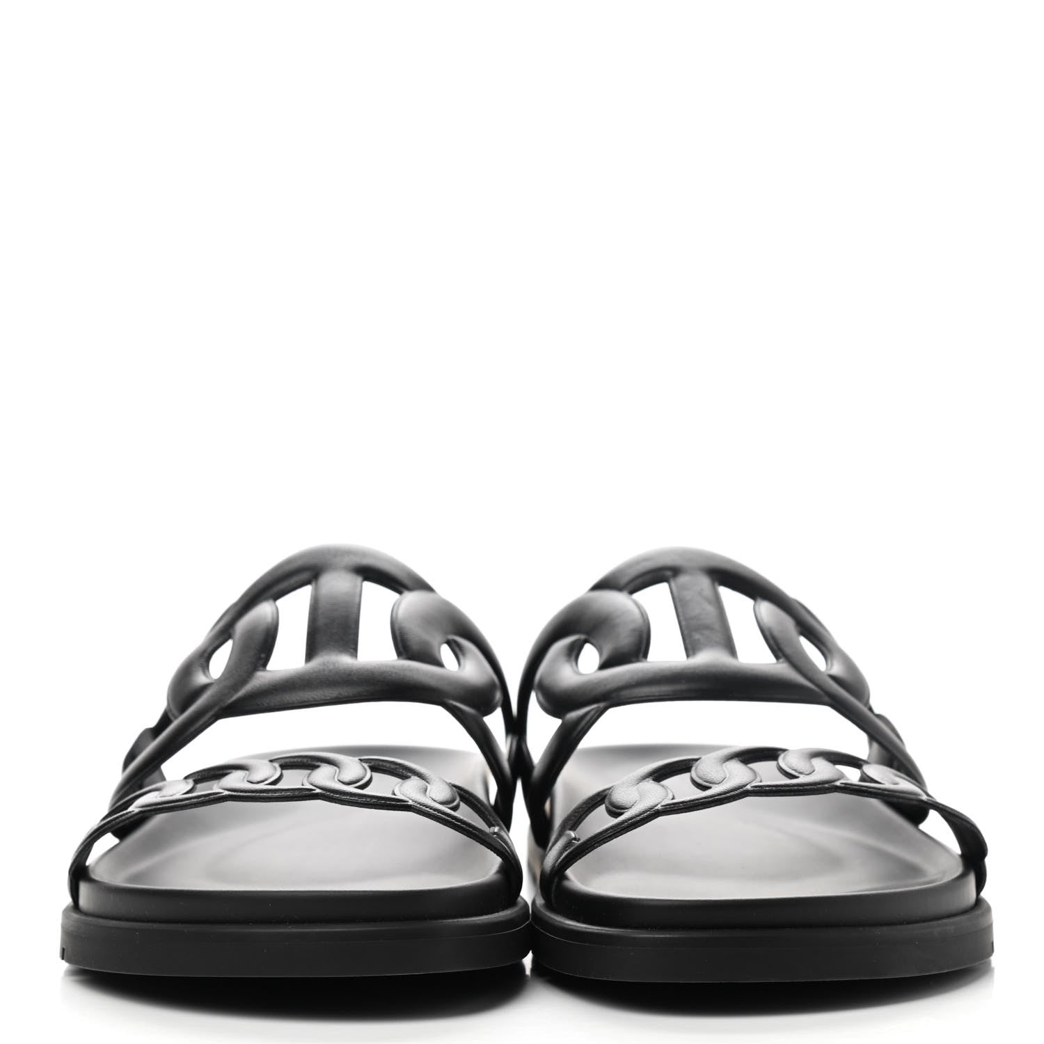 Hermes Nappa Extra Sandals 38 Black 2 of 10