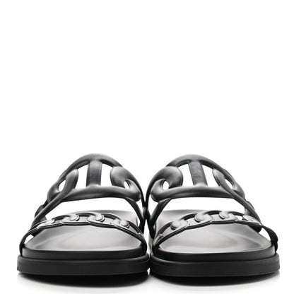 Hermes Nappa Extra Sandals 38 Black 2 of 10