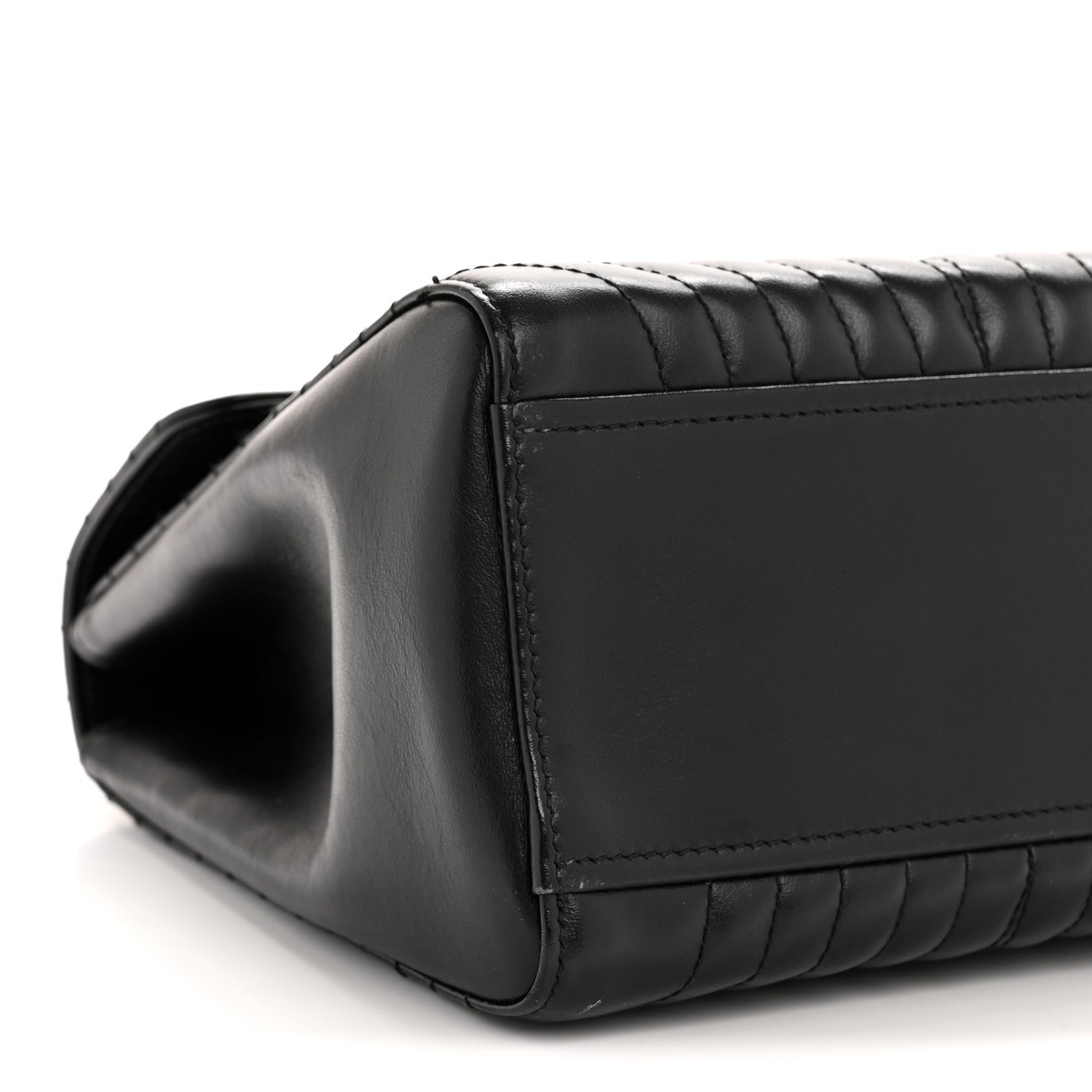 Prada Soft Calfskin Impunture Diagramme Flap Top Handle Bag Black 10 of 15
