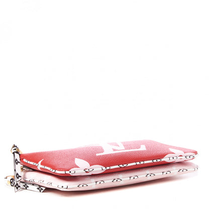 Louis Vuitton Monogram Giant Double Zip Pochette Rouge 3 of 7