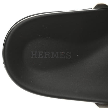 Hermes Calfskin Womens Chypre Sandals 38 White 7 of 9