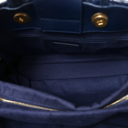 Chanel Aged Calfskin Quilted Medium Coco Handle Shopping Tote Navy 5 of 10