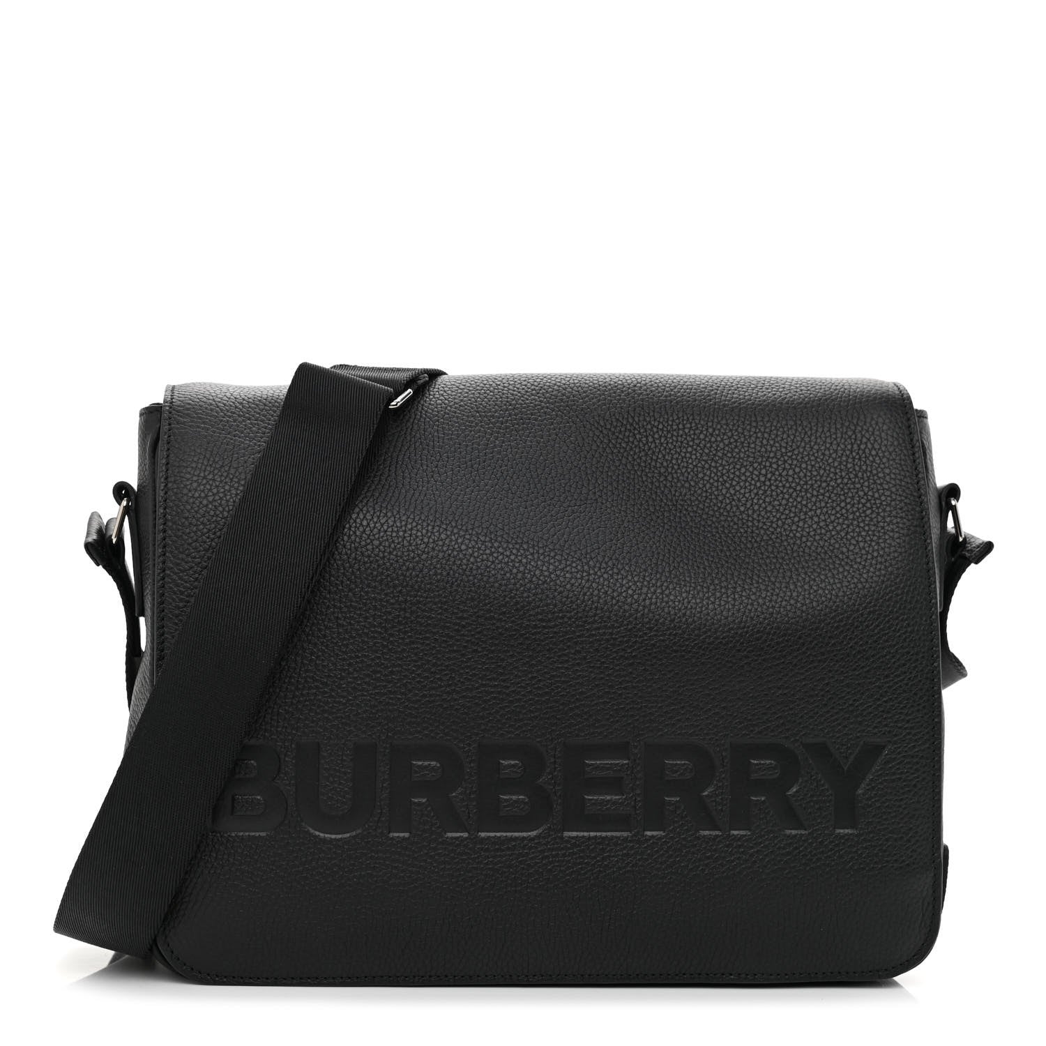 Burberry Grainy Calfskin Embossed Bruno Messenger Black 1 of 11