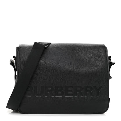 Burberry Grainy Calfskin Embossed Bruno Messenger Black 1 of 11