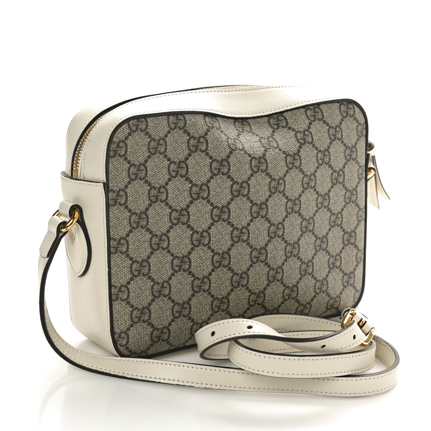 Gucci GG Supreme Monogram Small Horsebit 1955 Shoulder Bag Beige Mystic White 3 of 11