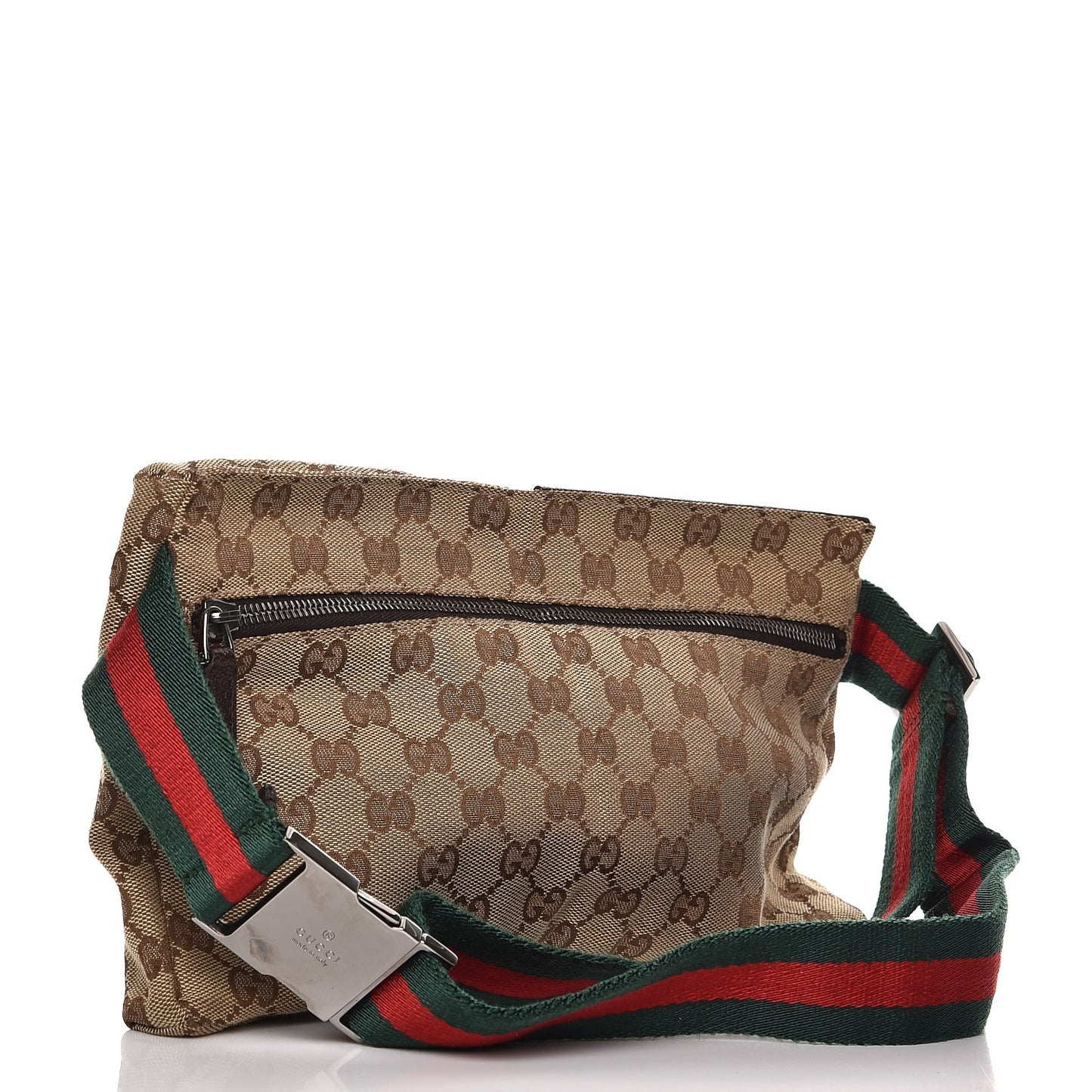 Monogram Web Belt Bag Dark Brown
