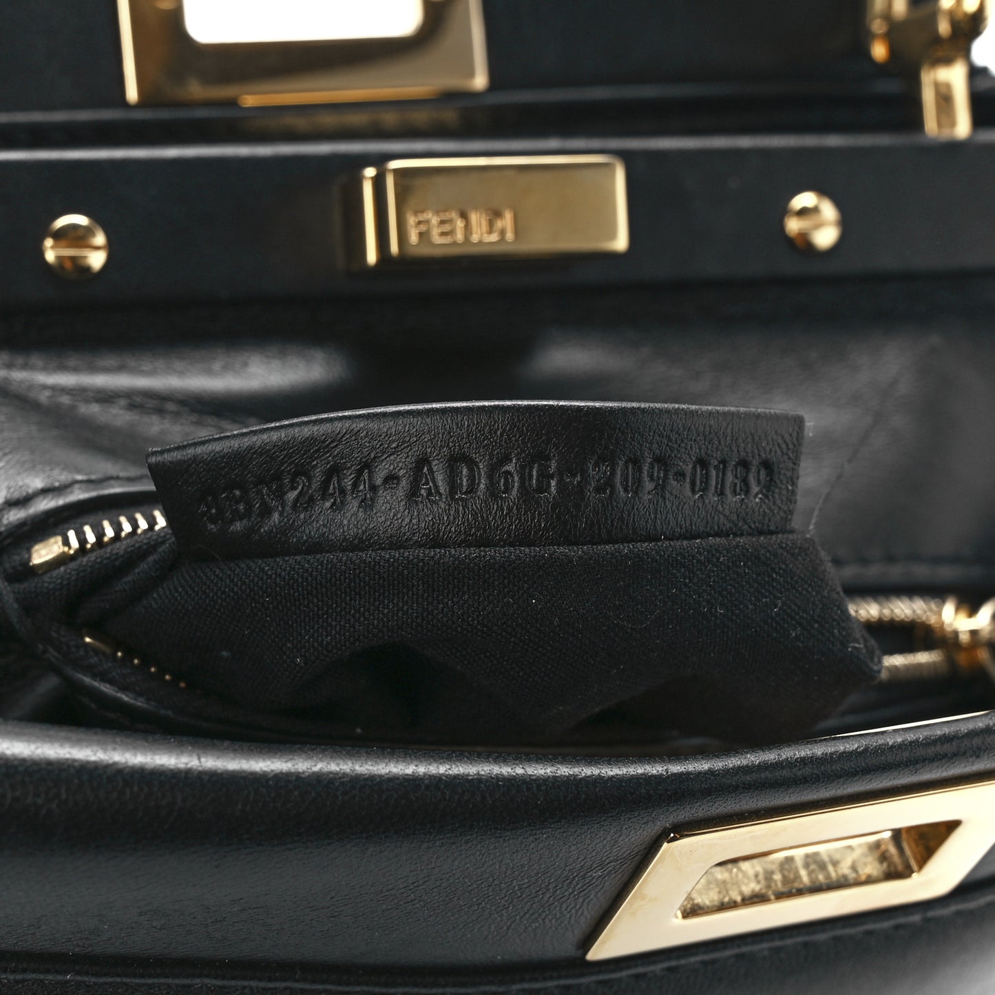 Nappa Stacked Bar Mini Peekaboo Iconic Satchel Black