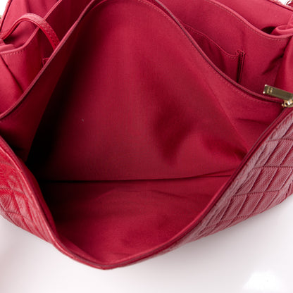 Chanel Calfskin Quilted XXL Travel Flap Bag Red 7 of 14