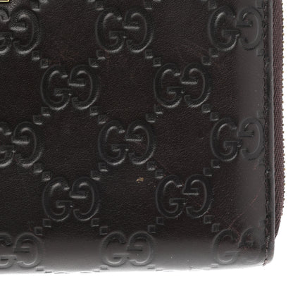 Gucci Guccissima Margaux Calfskin Metal Bar Zip Around Wallet Chocolate 8 of 10