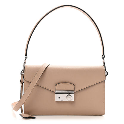 Prada Saffiano Lux Sound Shoulder Bag Cipria 1 of 15