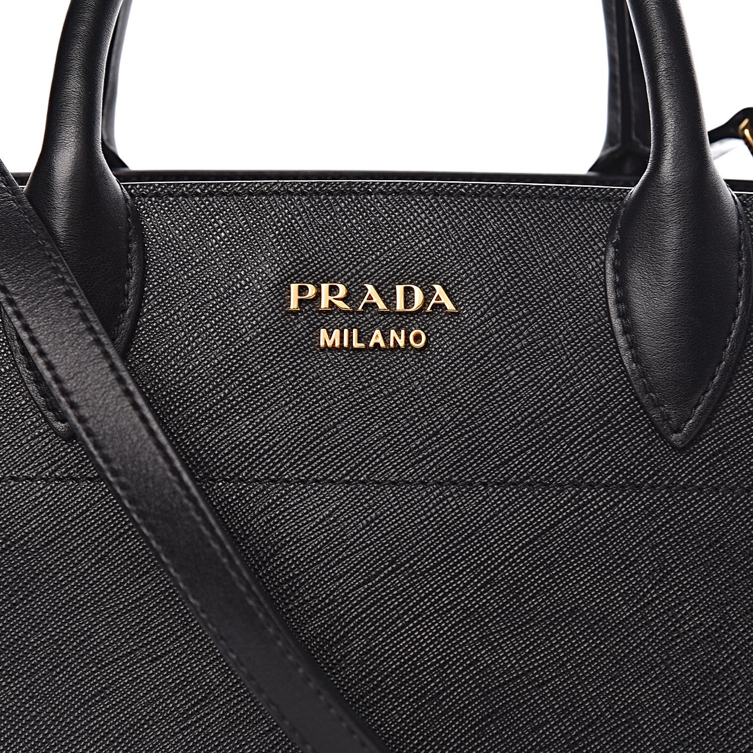 Prada Saffiano City Calfskin Medium Bibliothèque Top Handle Black 11 of 11