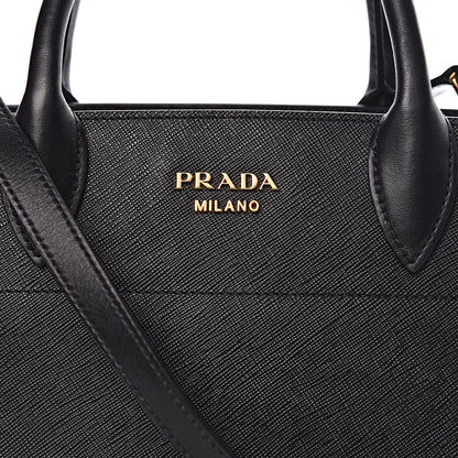Prada Saffiano City Calfskin Medium Bibliothèque Top Handle Black 11 of 11