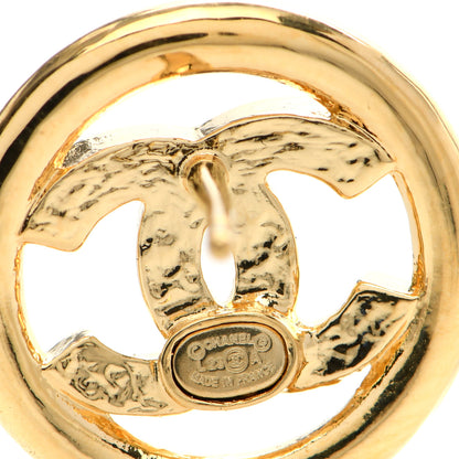 Chanel Metal Round CC Stud Earrings Gold 3 of 3