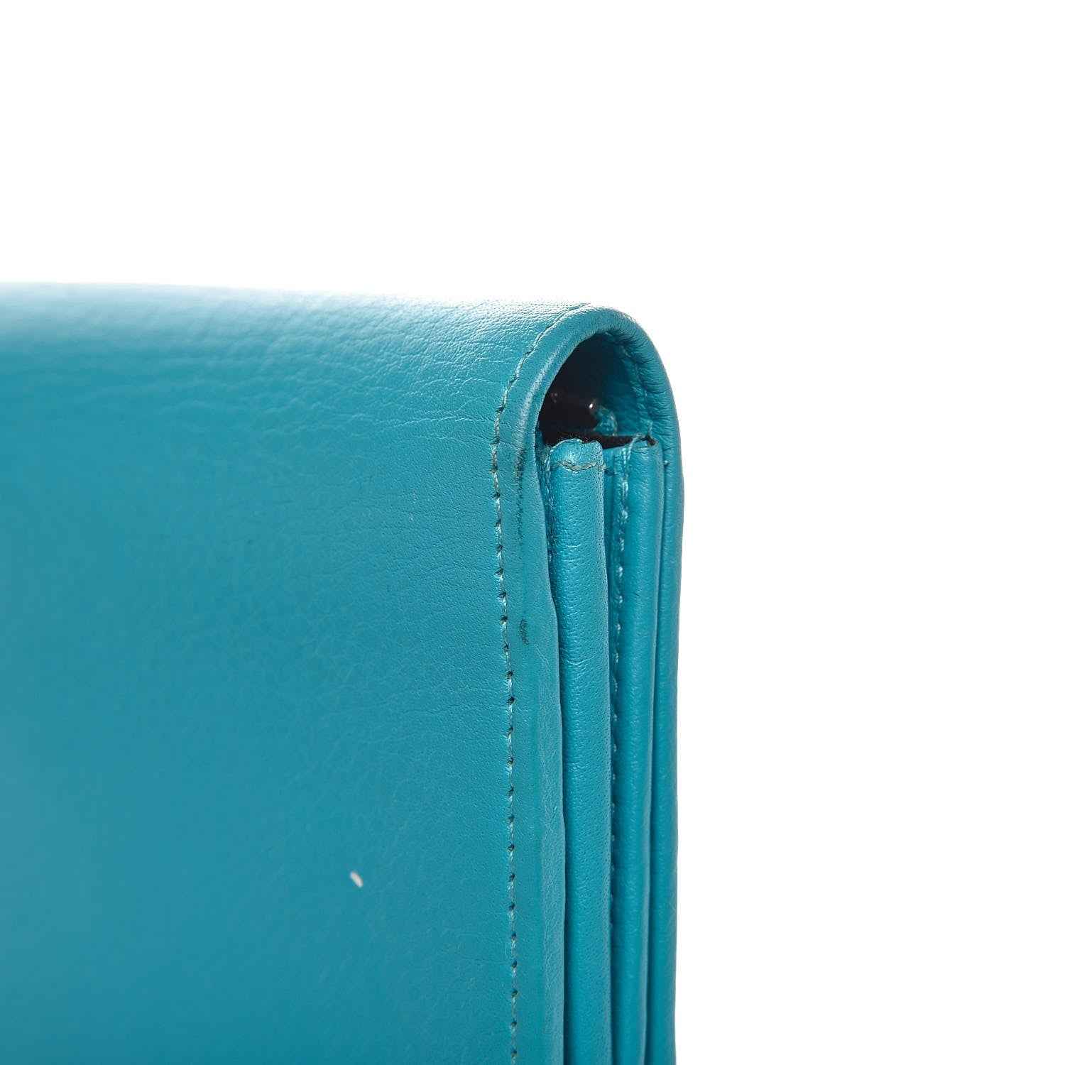 Balenciaga Supple Calfskin Papier Platre Money Wallet Bleu Caraibes 15 of 17