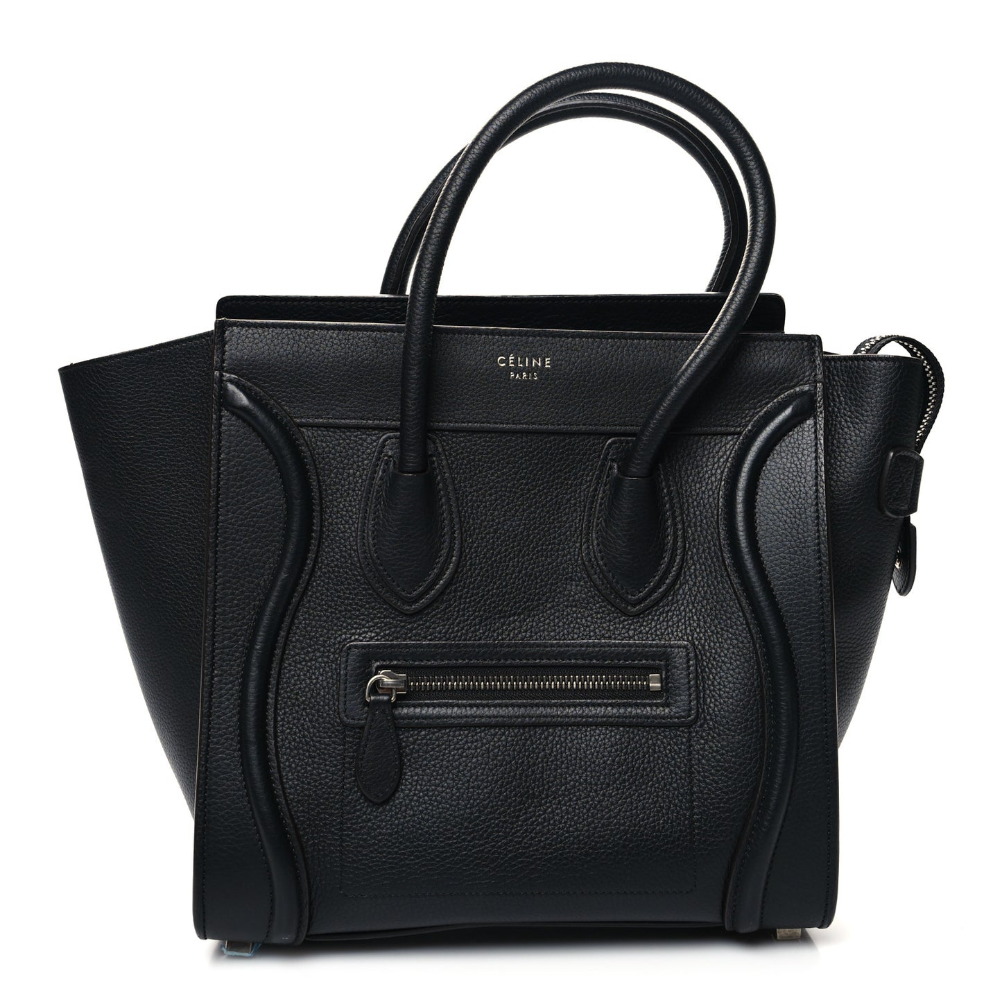 Drummed Calfskin Micro Luggage Black