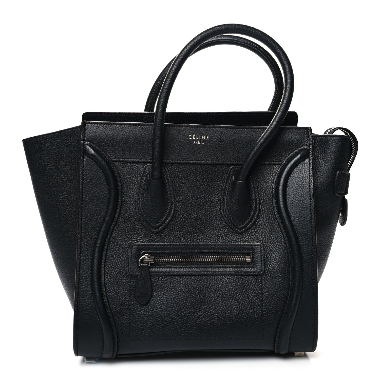 Celine Drummed Calfskin Micro Luggage Black 1 of 12
