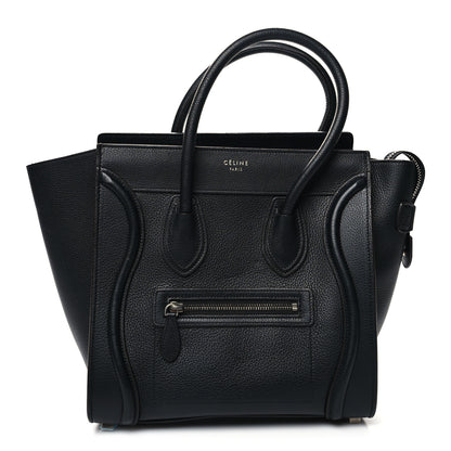 Celine Drummed Calfskin Micro Luggage Black 1 of 12