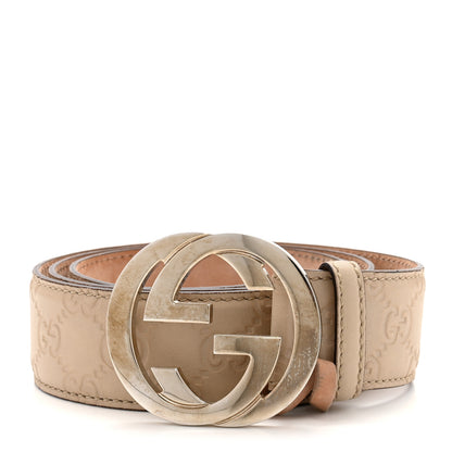 Gucci Guccissima Interlocking G Belt 95 38 Off White 1 of 8