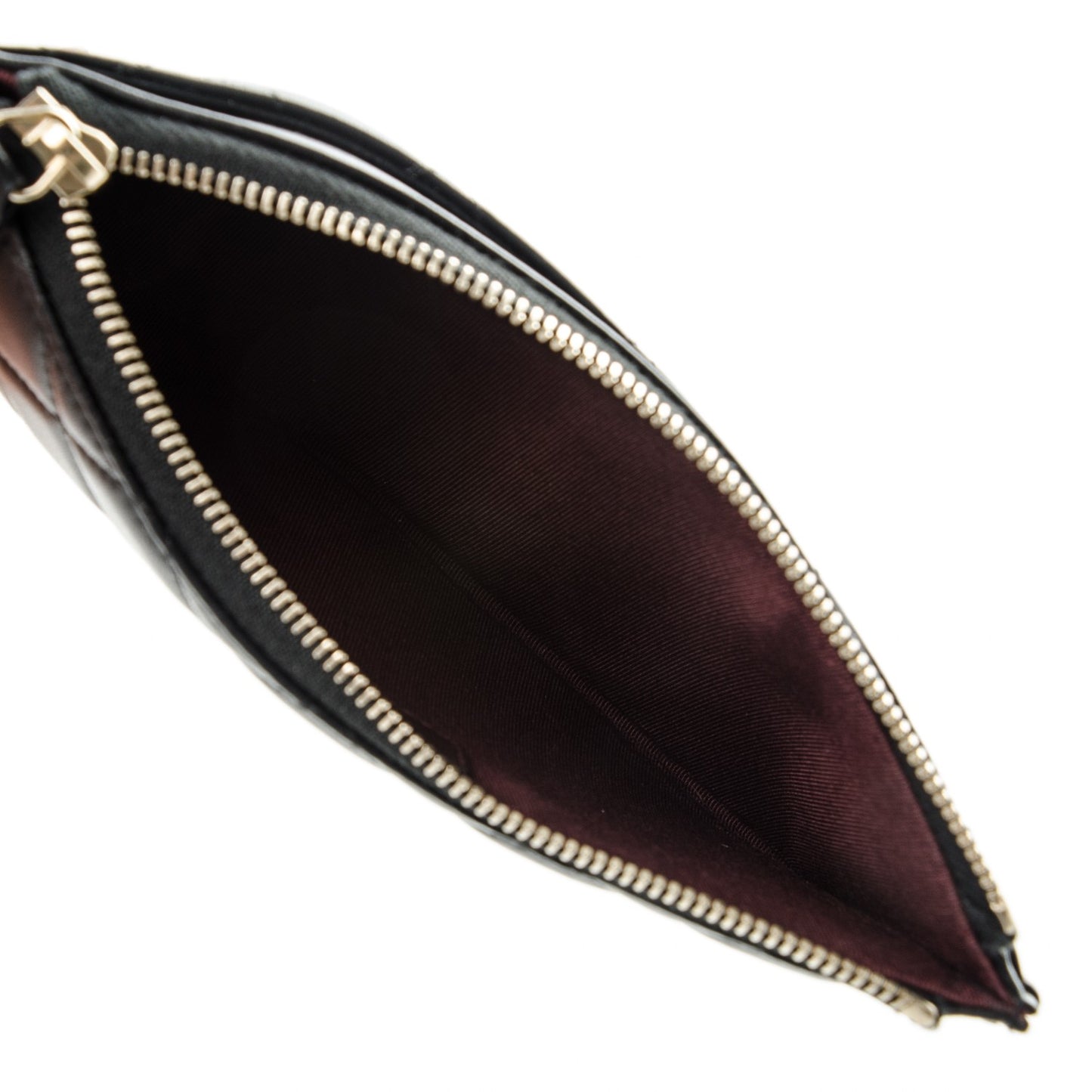 Lambskin Quilted Classic Zip Pouch Black