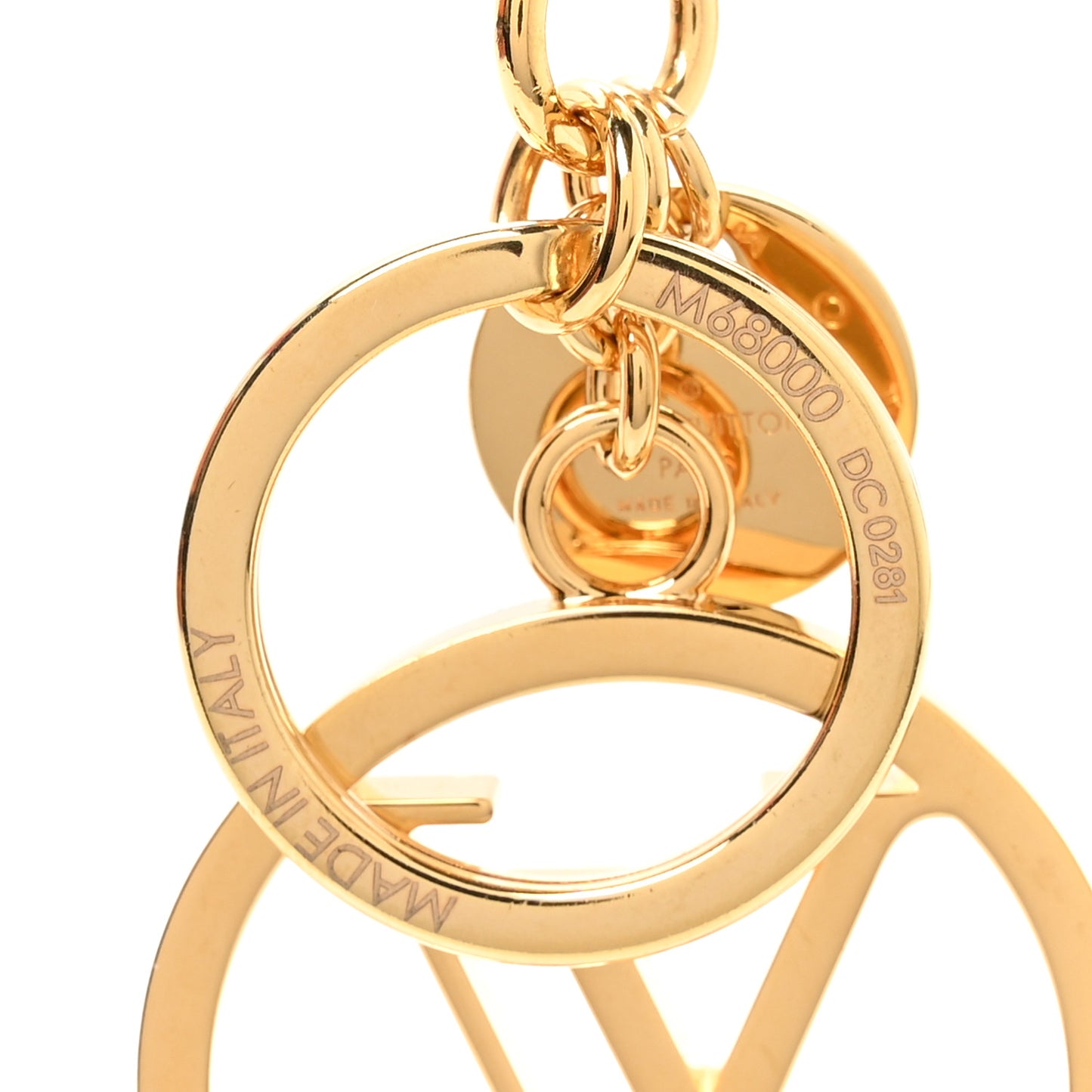 LV Circle Bag Charm Key Holder Gold